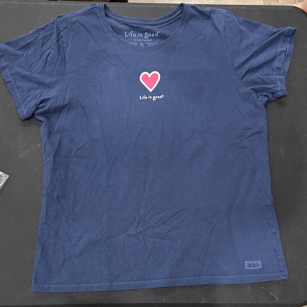 Life Is Good Women’s ' Navy Tee with Heart Design